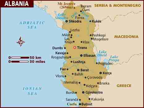Map of Albania