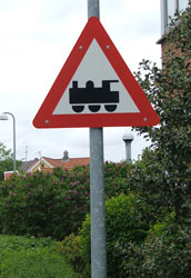 Railroad crossing sign