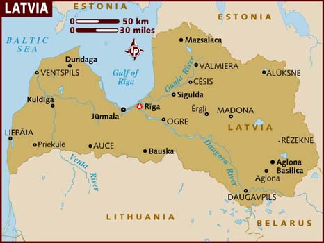 Map of Latvia