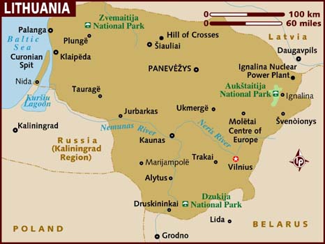 Map of Lithuania