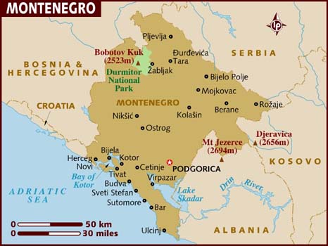 Map of Montenegro