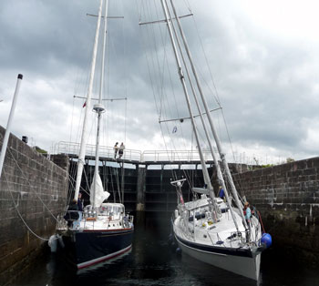Heeled over in Loch Lochy lock
